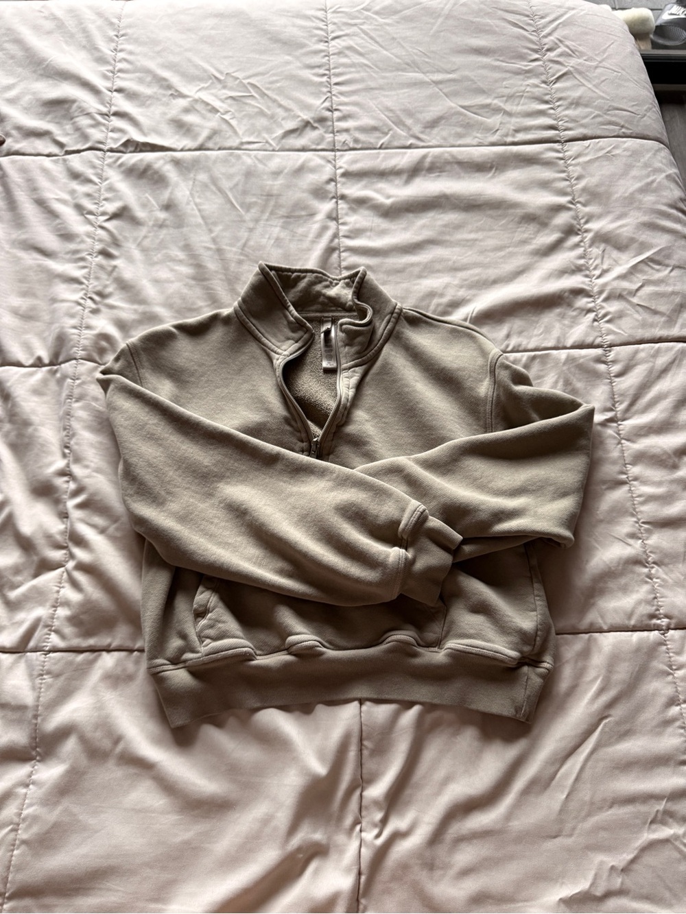 SKIMS Women's Quarter-Zip Pullover Hoodie - Taupe Beige